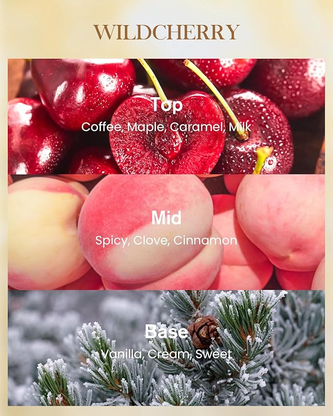 M&SENSE Wild Cherry Scented Candle 3 Wick, 35oz 150H Long Lasting, Soy Candles Stress Relief Romantic Gifts for Women Home Decor-Ruum Studio Home