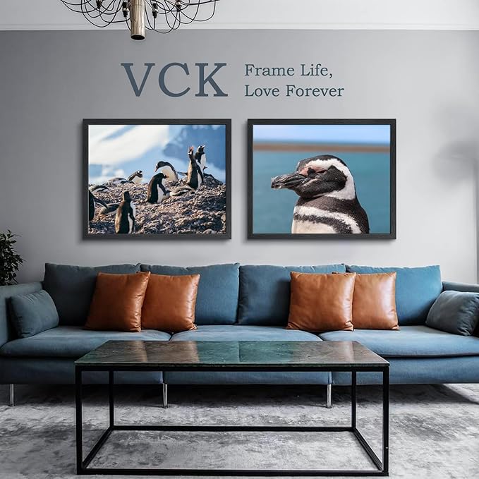 VCK 24x30 Poster Frames Set of 3, Black Solid Wood Picture Frame, Textured Exclusive Gallery Frame - Wall Hanging-Ruum Studio Home