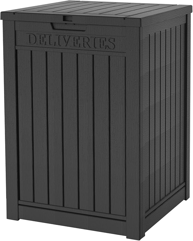 55 Gallon Outdoor Storage Box Waterproof Lockable Resin Deck Box Large, Patio Storage Bin for Pool Accessories Cushion Furniture, Garden Tools, UV-Resistant Outside Delivery Black-Ruum Studio Home