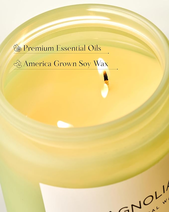 M&SENSE Magnolia Jasmine Romantic Scented Candle, 19.4oz 110 Hours Long Lasting Clean Non Toxic All Natural Soy Wax Candle for Relaxing & Stress Relief, 2 Wick Home Fragrance Gifts for Home Decor-Ruum Studio Home