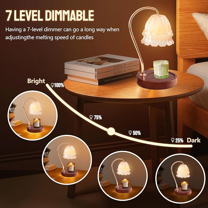 GEEZO Fragrance Candle Warmer Lamp，Electric Candle Warmer with Timer & Dimmer，Mom Christmas Birthday Gifts for Women, House Warming Gifts New Home Bedroom Decor-Ruum Studio Home