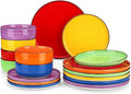 vancasso Bonita Dinnerware Sets 18 Pieces, Stoneware Dishes Set for 6, Plates and Bowls Set, Dinshwasher and Microwave Safe, Multicolor-Ruum Studio Home