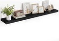 55 Inch Floating Shelves, 55"x9.25"x1.5" Inch Deep Floating Shelves for Wall, Wooden Shelves for Bathroom, Bedroom, Living Room, Black-Ruum Studio Home