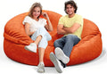 Bean Bag Chair for Adults 4FT,Soft Removable Cover for Teens/Girls Bedroom,Fluffy Giant Round Floor Beanbag Lounger Chairs (No Filler,Orange)-Ruum Studio Home