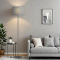 Ambimall 60'' Modern Floor Lamp with Shade, Tall Lamps for Living Room, Bedroom, Office, Dining Room, Gray Shade with Deep Gray Pole(Without Bulb)-Ruum Studio Home