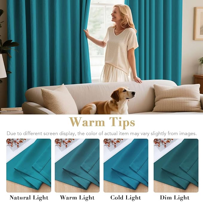 H.VERSAILTEX Thermal Insulated Blackout Curtains Soft and Smooth Baby Boy Room Window Panels,Formaldehyde-Free,Grommet,52 by 63 - Inch - Turquoise Blue - Set of 2-Ruum Studio Home