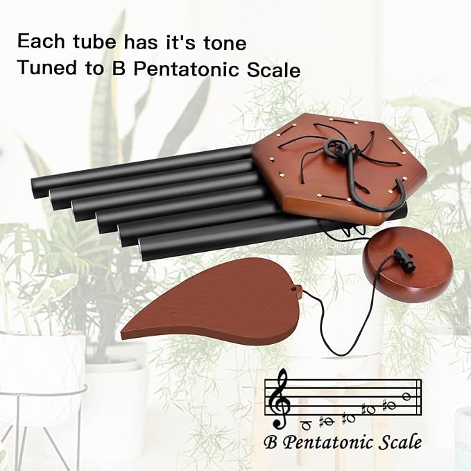 Wind Chimes for Outside, Memorial Wind Chimes with 6 Long Metal Tubes, Sympathy Wind Chime with Sound, Perfect for Garden, Patio and Yard-Ruum Studio Home