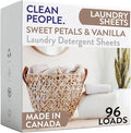 The Clean People Laundry Detergent Sheets - Laundry Soap - Ultra Concentrated, Recyclable Packaging, Stain Fighting - Sweet Petals & Vanilla, 96 Pack-Ruum Studio Home