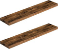 HOOBRO Floating Shelves for Wall, Wall Mounted Shelf Set of 2, 39.4" Hanging Shelf with Invisible Brackets, for Wall Bathroom, Bedroom, Toilet, Kitchen, Livingroom, Office, Rustic Brown BF100BJP201G2-Ruum Studio Home