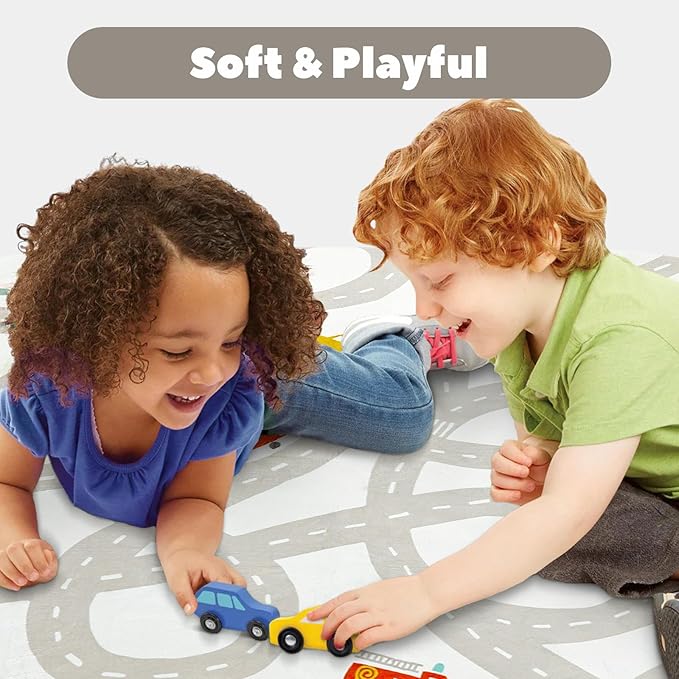 STARUIA Grey Kids Rug for Playroom, 5'x7' Washable Road Rug for Kids Bedroom, Non-Slip Car Rugs for Nursery, Large Traffic Play Mat Utral Soft Baby Carpet for Boys Girls Dorm Toy Room Tent-Ruum Studio Home