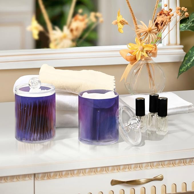 Galaxy Purple 2PCS Airtight Transparent Glass Storage Jar, Food Storage Container Glass, Can Store Candy, Salt, Coffee Beans, With lid, Easy To Use…-Ruum Studio Home