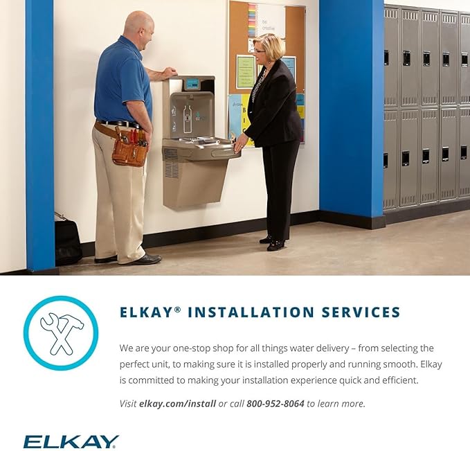 Elkay LZS8WS ezH2O Wall Mounted Drinking Fountain with Hands Free Bottle Filling Station and Water Cooler - Stainless Steel-Ruum Studio Home