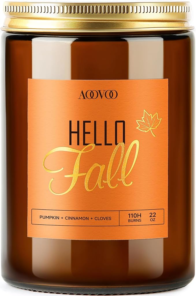 AOOVOO Hello Fall Candles - 22 oz Scented Candles, Aromatherapy Candle, Soy Candle for Home Scented-Ruum Studio Home