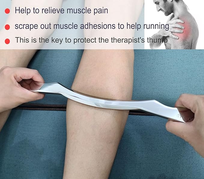 Muscle Scraper Stainless Steel Gua sha Scraping Massage Tool IASTM Tools Great Soft Tissue Mobilization Tool(Long bar)-Ruum Studio Home