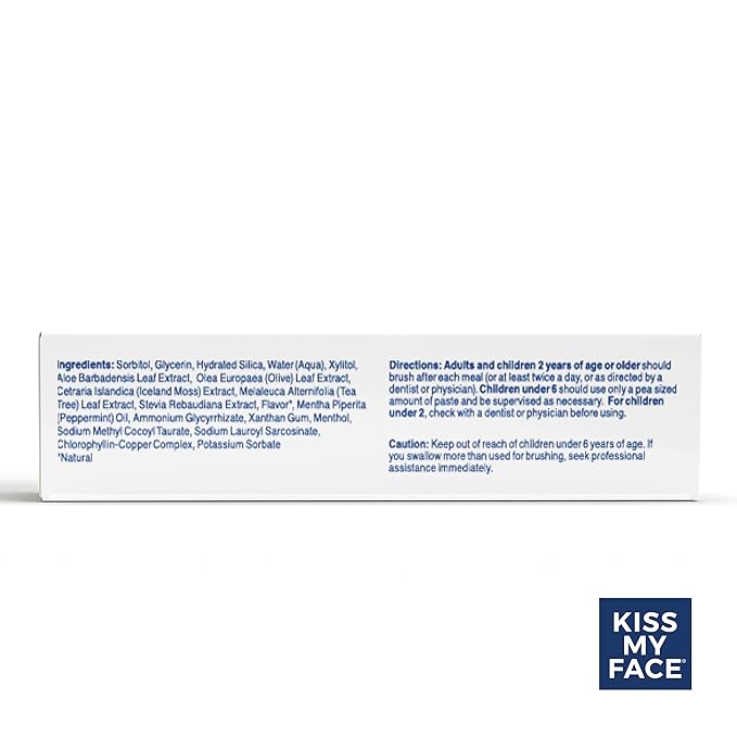 Kiss My Face Sensitive Toothpaste Gel, Citrus Mint Gel, Protection for Sensitive Teeth and Gums, with Tea Tree Oil, Aloe and Iceland Moss, Fluoride Free, Vegan, 4.5 oz, 6 Pack-Ruum Studio Home