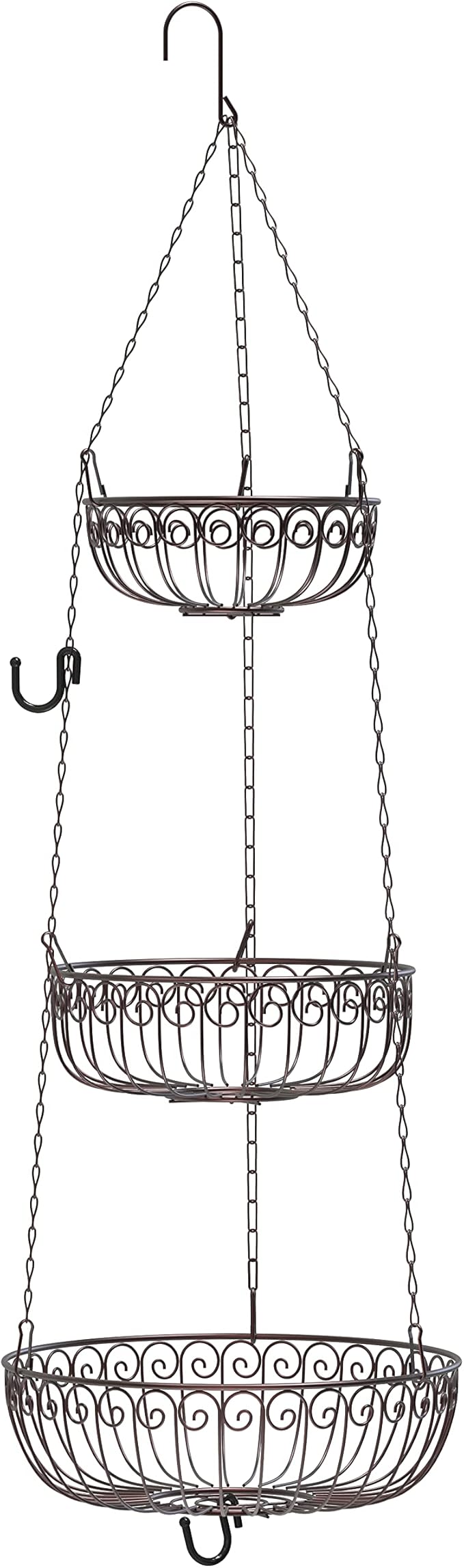 Simple Houseware 3-Tier Fruit Hanging Basket, Bronze-Ruum Studio Home