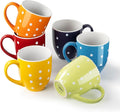 bestone Coffee Mugs Set of 6，17 oz Large Coffee Mugs, Ceramic Mugs with Handles,etc Coffee Mugs, Cups for Coffee Cereal Latte ，Microwave & Dishwasher safe，Vibrant Colors-Ruum Studio Home