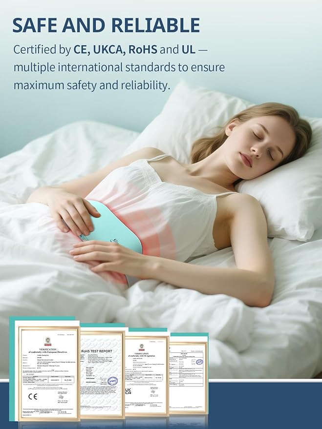 Slimpal Portable Heating Pad for Period Cramps, Electric Cordless Heating Pad for Menstrual Cramps Relief, 3 Timer Auto Off Setting, Wearable Heat Pad Belt Gifts for Her Women Girl Wife, Beige-Ruum Studio Home