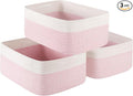 Storage Baskets for Organizing 3 Pack, Woven Baskets for Shelves, Closet Organizer Bins Empty Gift Basket Toy Storage for Toys, Books, Towels, Clothes, 15"x11.42"x6.7", Pink-Ruum Studio Home