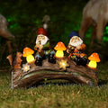 Funny Garden Gnome Statue Solar Powered Mushroom Figurine with Squirrel Gnome Durable Resin Outdoor Decoration for Patio Yard Lawn Ornament Housewarming Gift-Ruum Studio Home
