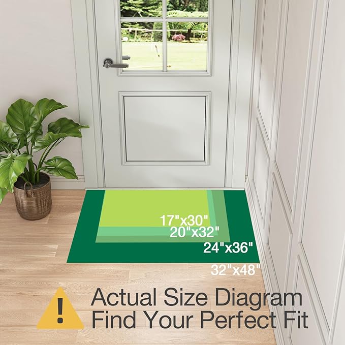 LUMI Ultra Thin Door Mat for Entryway, Low Profile Non Slip Rubber Backing Indoor Doormat, Easy Clean Welcome Entrance Mat for Inside House, Patio,Beige 24"x36"-Ruum Studio Home
