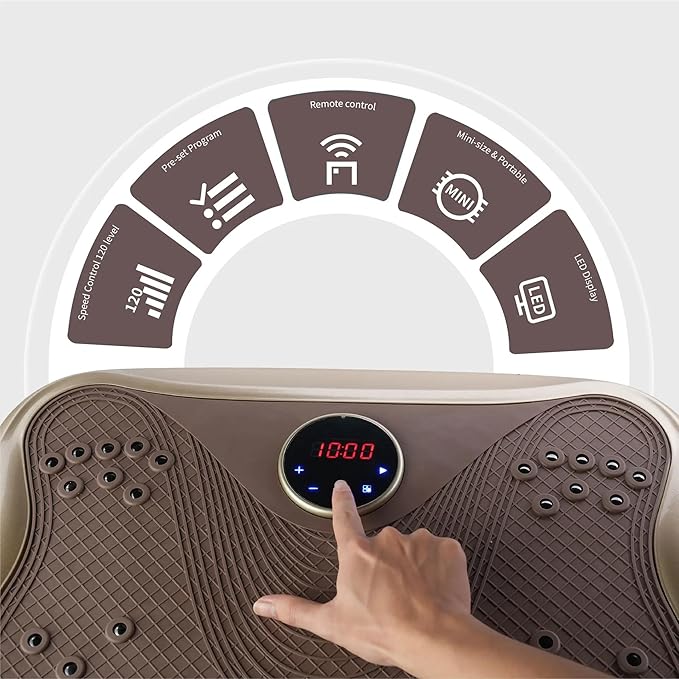 Vibration Plate Fitness Platform Whole Body Exercise Machine with 120 Speed Levels, Lymphatic Drainage, Fat Burning, and Weight Loss, Perfect for Women, Men, and Home Gym Exercise-Ruum Studio Home