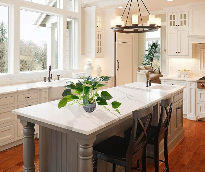 AlphaAcc Artificial Plants Potted Real Looking Small Faux Plant with Rustic Black Cement Planter for Kitchen Office Desk Bookshelf Decor (Ivy Plant)-Ruum Studio Home