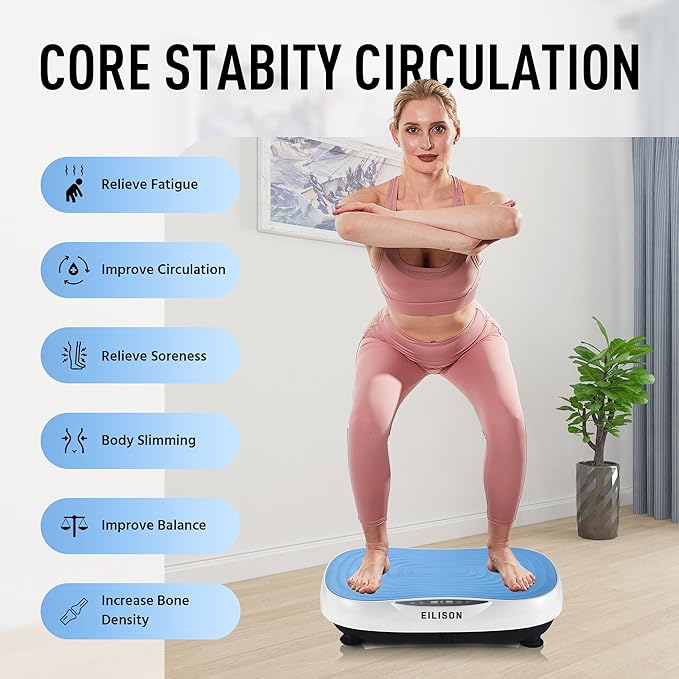 EILISON Glory Vibration Plate Exercise Machine - Whole Body Workout Vibration Fitness Platform Equipment for Home & Travel Workout, Weight Loss, Toning & Wellness-Ruum Studio Home