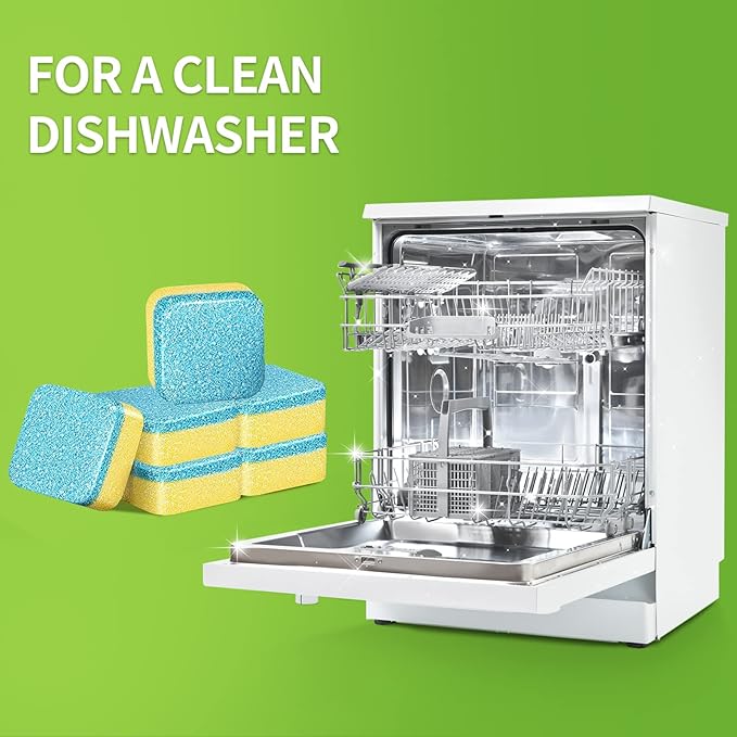 NATRUTH Dishwasher Cleaner And Deodorizer Tablets -30 Pack for Deep Cleaning, Deodorizing & Protecting, Prevents Buildup.Heavy Duty And Septic Safe.Clean Dish Washer For Limescale, Odor, Smell (Lemon)-Ruum Studio Home