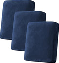 H.VERSAILTEX Velvet Stretch Couch Cushion Cover Plush Cushion Slipcover for Chair Loveseat Sofa Cushion Furniture Protector Seat Cushion Sofa Cover (3 Piece Sofa Cushion Covers, Navy)-Ruum Studio Home