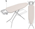 Yaheetech Ironing Board, Compact Iron Board with Cord Holder, Steam Iron Rest and Bottom Storage Tray, 9 Adjustable Heights & 3 Layer Cover, Folding Heavy Duty Ironing Board 52X14, Beige-Ruum Studio Home