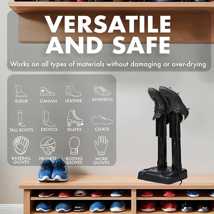 JobSite Boot Dryer - Silent Shoe Dryer & Warmer For Work Boots, Gloves & Shoes - Fanless Convection Dry - Helps Reduce Odor-Ruum Studio Home