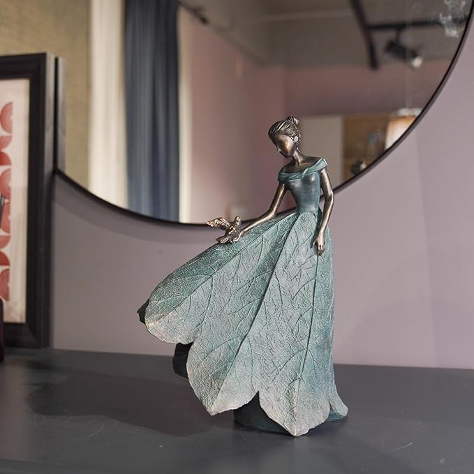 Guichifun Fairy Statue Collection Home Decoration - Leaf Angel Girls Resin Gardening Gifts for Women Statues for Garden Fairy Indoor or Outdoor Yard Figurines 5.5 x 3.25 x 8 Inch-Ruum Studio Home