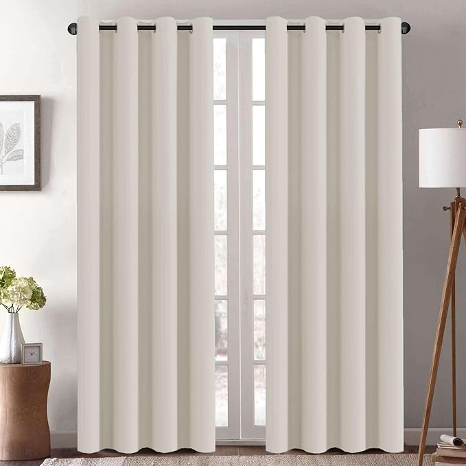 H.VERSAILTEX Thermal Insulated Blackout Window Panels Microfiber Formaldehyde-Free Kids Curtains for Holiday Season Home Decoration,Grommet Top,52 by 96 - Inch - Fog - Set of 2-Ruum Studio Home
