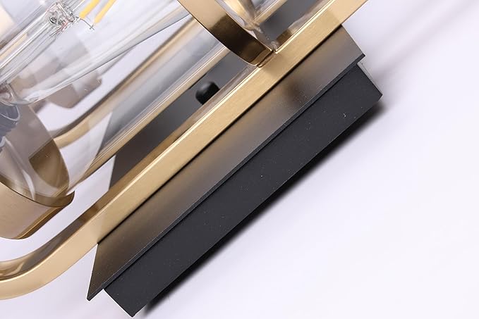 Black Gold Wall Sconces,Bathroom Vanity Light Fixtures,4 Lights Black Sconce Over Mirror,Farmhouse Bathroom Lights(Bulbs not Included)-Ruum Studio Home