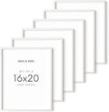 HAUS AND HUES Set of 6 - White Picture Frames Poster Frames for Wall, Wood Frame 16x20 White Frames Gallery Wall, Large Picture Frames (White Oak Frame), 16x20 in-Ruum Studio Home
