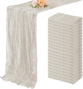 20 Pack Rose Brown Cheesecloth Table Runner 10FT Rustic Gauze Fabric Cheese Cloth Table Runner for Wedding Bridal Baby Shower Table Decor Boho Sheer Birthday Party Table Decorations 20 x 120 Inch Long-Ruum Studio Home