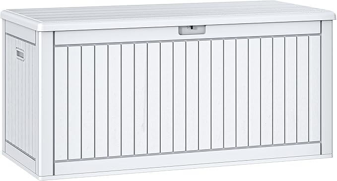 YITAHOME 260 Gallon Extra Large Deck Box, Double-Wall Resin Outdoor Storage Box with Flexible Divider for Patio Cushions Pool Supplies Garden Tools, 1000lbs Load Capacity, Lockable&Waterproof (White)-Ruum Studio Home