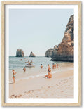 HesenDot Natural OAK Wood Framed Amalfi Coast Summer Wall Art,12x16in Italy Arienzo Beach Canvas Wall Print,Positano Swimming Poster Wall Decor for Living Room,Bedroom,Office Gallery Set of 1-Ruum Studio Home