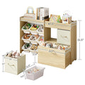 Toy Storage Organizer for Kids, 9-Bin Toy Organizer with 2-Drawers,Movable Toy Chest and Top Rack, Multifunctional Kids Bookshelf and Toy Storage for Living Room, Playroom, Nursery, White-Ruum Studio Home