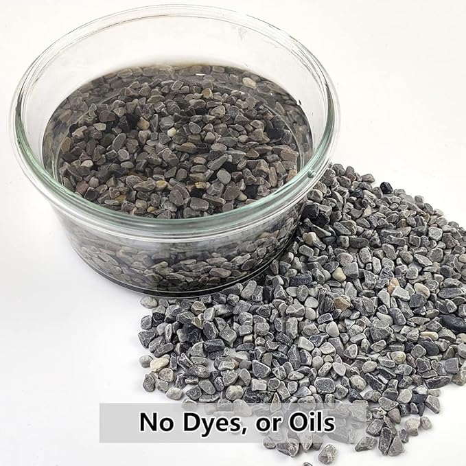 5LB Succulent and Cactus Gravel Pebbles, 1/5 Inch Natural Decorative Polished Stones, River Rocks for Plants, Vases, Aquariums, Terrarium and Outdoor Gardening,Grey-Ruum Studio Home