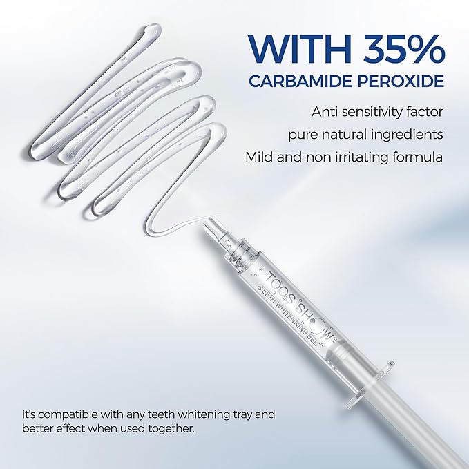 5 x Teeth Whitening Gel (4+1 Desensitizing Gel), No Sensitivity Teeth Whitening Gel Kit, Effective Teeth Whitener, Travel-Friendly Tooth Whitening Pen, Carbamide Peroxide Tooth Bleaching-Ruum Studio Home