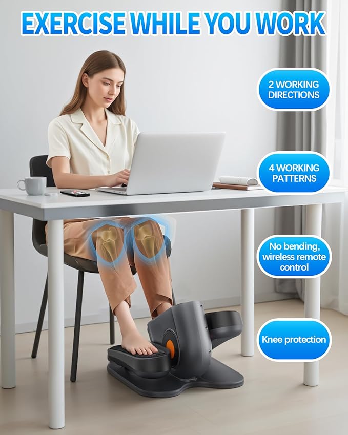Under Desk Elliptical Machine, Electric Ellipse Leg Exerciser as Seen on Tv for Seniors with 10 Adjustable,Pedal Exerciser,Exercise Equipment for Home-Ruum Studio Home