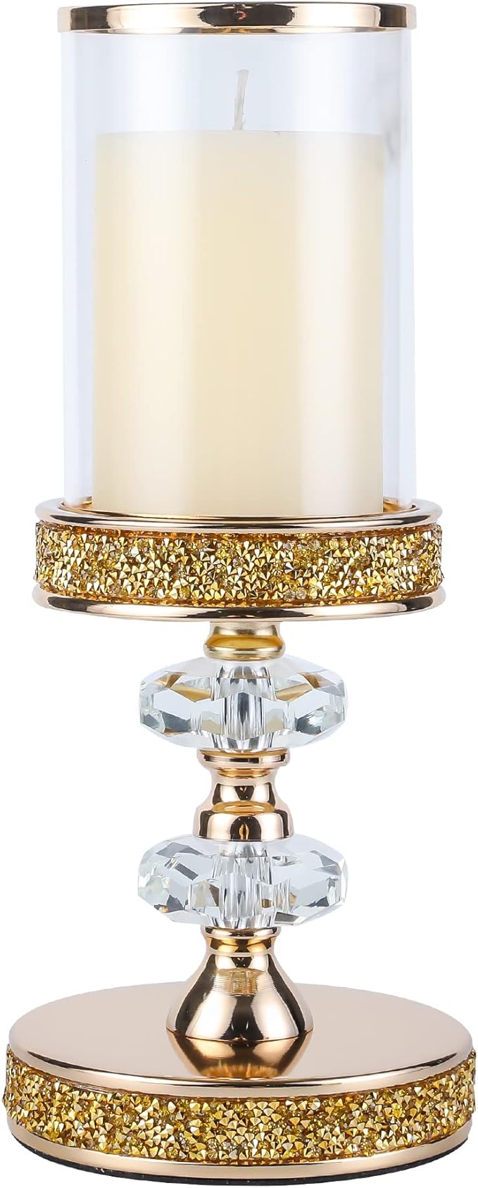 Candle Holder, Pillar Candle Holders, Crystal Candlesticks Holder for Wedding, Parties, Events, Chirstmas,Home Decor, Table Centerpieces CH028D (M)-Ruum Studio Home