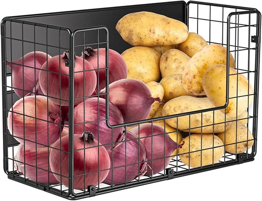 Magnetic Shelf for Fridge, Fruit Potato & Onion Storage Bins, Pantry Organizers & Storage, Large Container Magnetic Basket for Refrigerator, Kitchen Counter, Cabinet, Magnetic Fridge Organizer-Ruum Studio Home