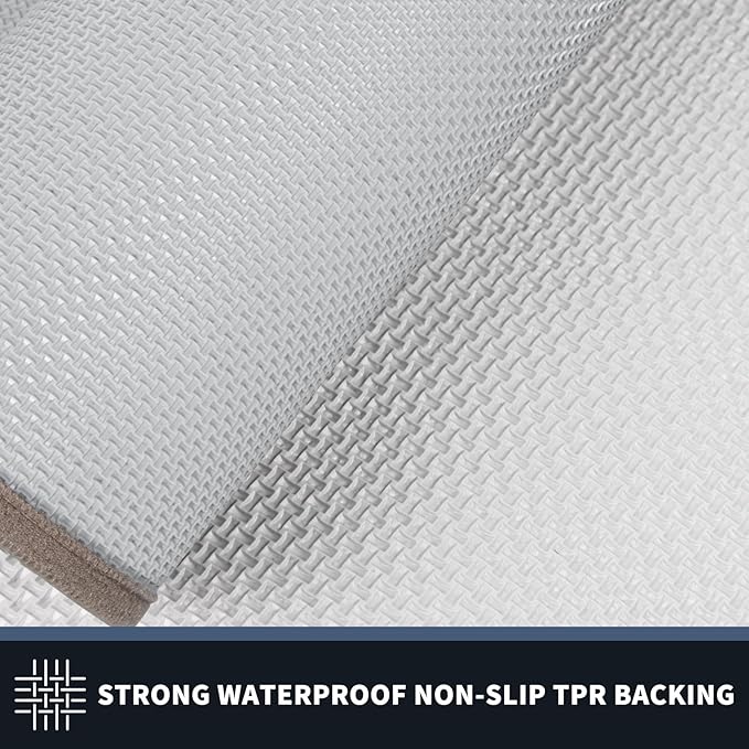 PURRUGS Dirt Trapping Door Mat 24" x 84", Non-Slip/Skid Machine Washable Entryway Rug, Shoes Scraper, Area Rug, Super Absorbent Welcome Mat for Muddy Wet Shoes and Paws, Beige & Grayish Brown-Ruum Studio Home