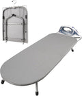 Metal Tabletop Ironing Board with Iron Rest, Portable Ironing Board Small with Heat Resistant Cotton Cover, Mini Iron Board for Small Space and Travel, 32 x 12 Inch (Gray)-Ruum Studio Home