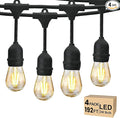 Svater 192 FT Outdoor String Lights 2W, Patio Light for Outside with 64 Antique S14 Plastic LED Bulbs, IP65 Waterproof Hanging Cafe Market Lighting, ETL-Listed Dimmable Warm White (48 FT x 4)-Ruum Studio Home