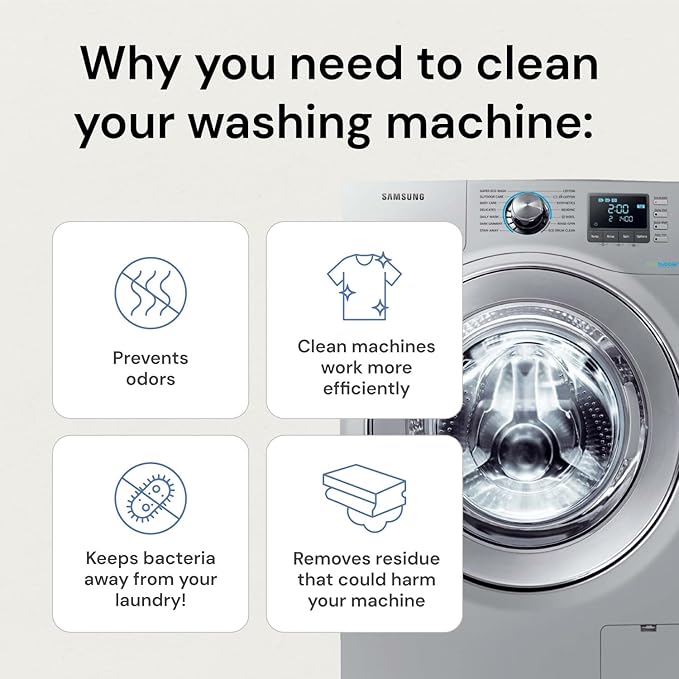 Grab Green Washing Machine Cleaner, 2 Count, Fragrance Free, Mineral Based Removes Deposits and Odors, Naturally Cleans-Ruum Studio Home