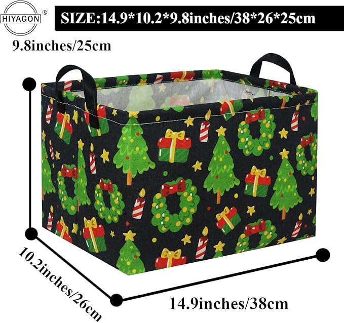 HIYAGON Rectangular Basket Box Organizer for Families - Baby Storage Bin for Boy and Girls - Christmas Room Decor-Ruum Studio Home